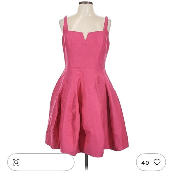 Halston Heritage Fit and Flare Pink Sleeveless Dress - Picture 3 of 9